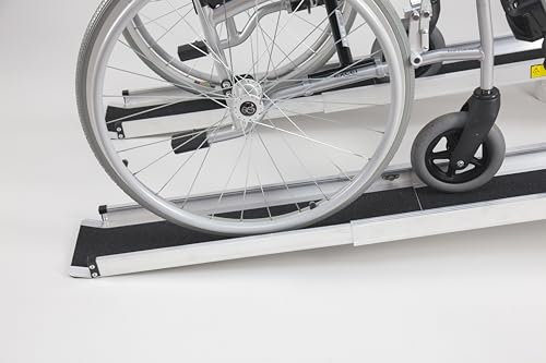 The Ramp People Teleskoprampe 2-teilig 122cm - 213cm (122cm lang) - Schienenrampe, Rollstuhlrampe mit schwarzer Anti-Rutsch Oberfläche und Tragetasche