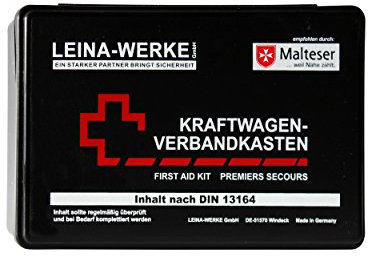 LEINA-WERKE REF 10007 Leina Kfz-Verbandkasten Standard, Inhalt DIN 13164, schwarz