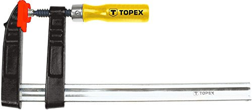 TOPEX Schraubzwinge 120 x 500, Spann-Weite 500 mm, Spanntiefe 120 mm, Schnellgriffklemmen aus Stahl, Holzgriff, für präzises Fixieren von Holzwerkstücken
