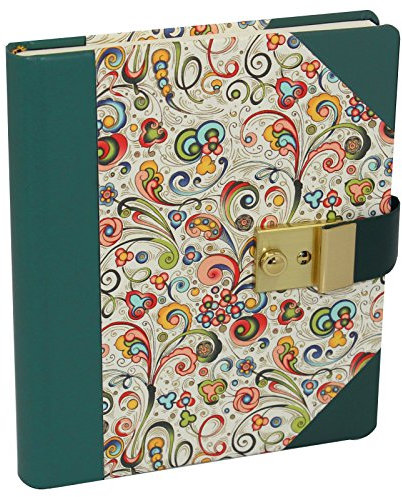 Buchbinderei Vera Donna Tagebuch Tempesta grün Halbleder mit Schloss