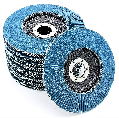 Profi-Fächerscheiben │ blau │ 10 Stück │ Ø 125 mm │ Korn 60 │ Inox │ Schleifscheiben │ Lamellenscheiben
