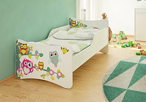 Best For Kids Kinderbett 70x140 mit 10 cm Matratze Zertifiziert Eulen