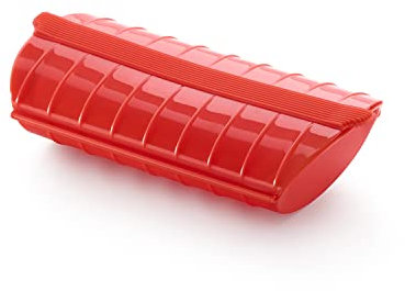 Lékué Estuche de vapor, Sin bandeja, silicona platino Rojo, 1-2 personas, 650 ml