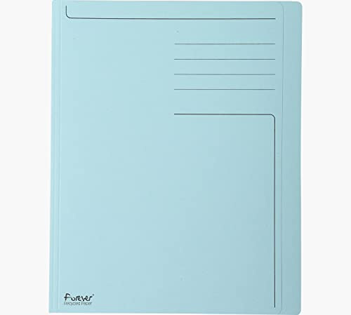 Exacompta 441006E - pack de 100 Carpetas (cartón reciclado 280 g, A4, zona de rotulación), Azul