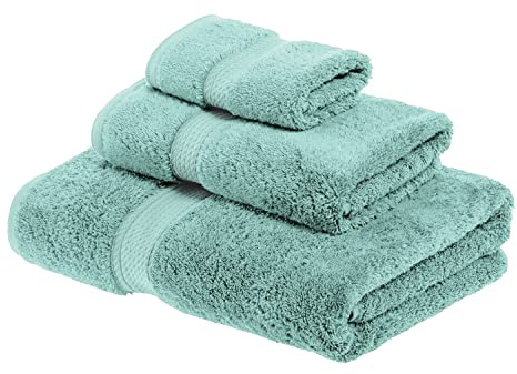 Superior - Juego de Toallas de algodón de 900 g/m2, Color Espuma Marina, 3 Piezas
