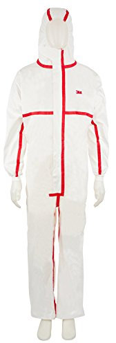 3M 45653XL Tuta di Protezione, Tipo 4/5/6, Taglia 3 XL, Bianco/Rosso