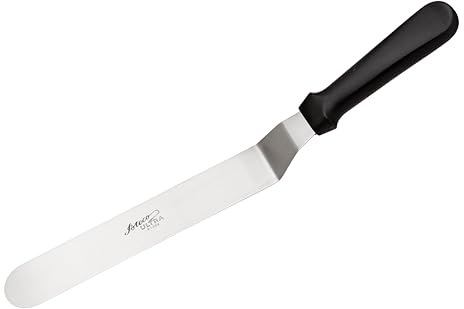 Ateco Ultra Offset Spatula with 9.75-Inch Stainless Steel Blade, Plastic Handle, Dishwasher Safe, Black