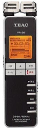 Teac VR-20 Digitales Stereo Diktiergerät 2GB (Kondensatormikrofon, MP3-Aufnahme, USB 2.0 2.0) schwarz