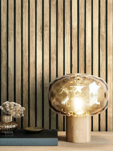 Holztapete in Braun Beige | schöne edle Tapete im Natur-Holz Design | moderne 3D Optik für Wohnzimmer, Schlafzimmer oder Küche inklusive der Newroom-Tapezier-Profibroschüre mit Tipps für perfekteWände