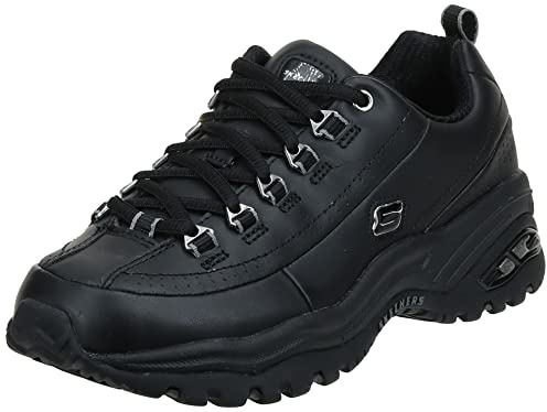 Skechers womens Premium fashion sneakers, Black, 9.5 Wide US