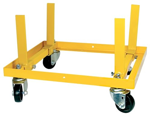 PERFORMANCE TOOL W41037 Rollender Motorständer mit Gurten für die Fahrzeugwartung, gelb, 340 kg Tragkraft