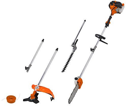 GT Garden Multifonction Thermique 4 en 1 : tronçonneuse - débroussailleuse - Taille-Haies et rallonge