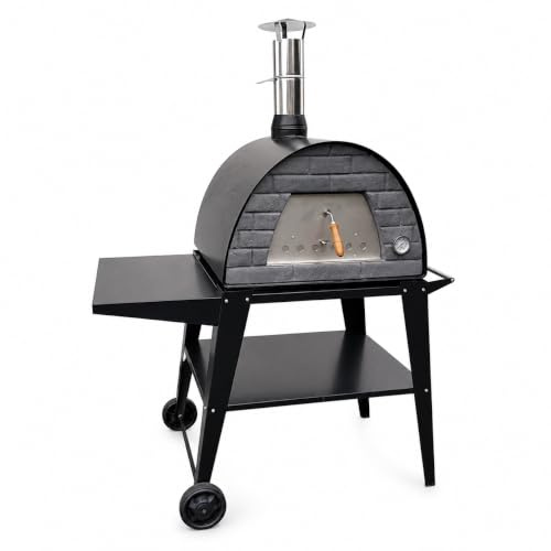 mobiler Holzbackofen Maximus, schwarz mit Gestell