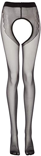 Miss O Damen P211 Strumpfhose mit offenem Schritt, Silber, Größe L/XL, 20 den