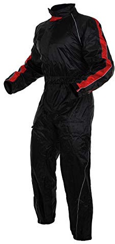 A-pro Combinaison Antipluie Nylon Etanche Motard Moto Doublure Reflechissant rouge L