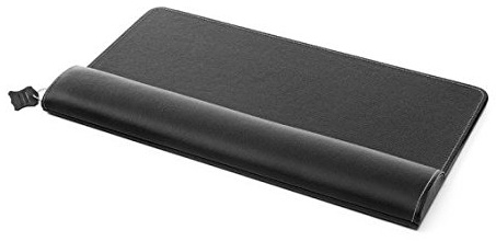 Ergonomique ErgoPols Deluxe Handgelenkauflage, Schwarz, 495x270x25mm | Ergonomische Tastatur Handauflage, strapazierfähiges Leder, Für Büro/Zuhause,Leicht zu reinigen