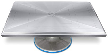Ateco Revolving Cake Decorating Stand, 614 Rectangle, Aluminum Base, White