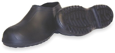 Overshoes, Mens, L, Pull On, Blk, Rubber, 1PR