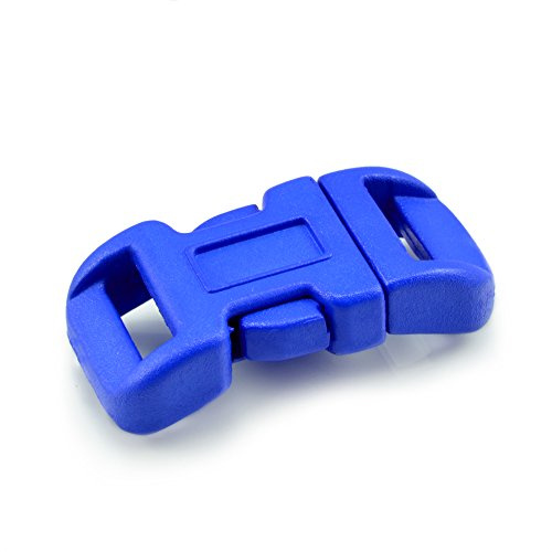 Ganzoo 'Set da pezzi 3/8 chiusura a scatto/chiusura a clip, slot schliesser, in plastica per Paracord Bracciali, cordini ecc, 34 mm x 17 mm, colore: blu scuro, taglia S – Marca