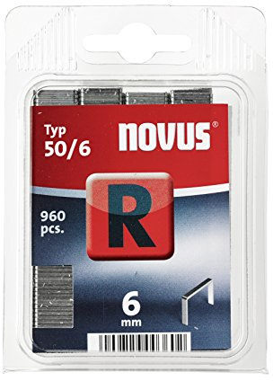 Novus Platt trådklämmor 6 mm, 960 häftklamrar av typ 50/6, för fastsättning av folier, etiketter, papper och kartong