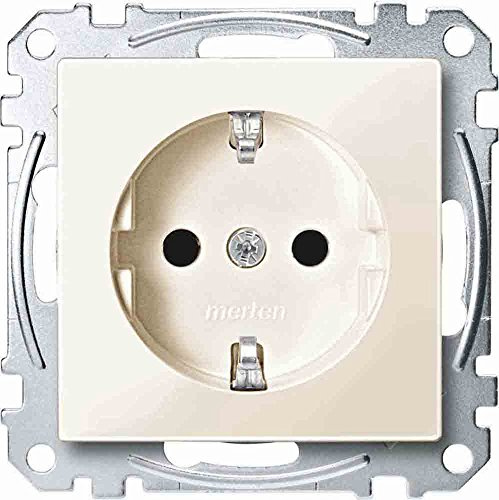Merten MEG2300-0344 SCHUKO-Steckdose, BRS, Steckklemmen, weiß glänzend, System M