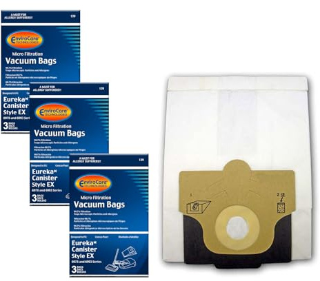 EnviroCare Replacement Micro Filtration Vacuum bags Designed to fit Eureka EX Allergy Canisters 9 Pack