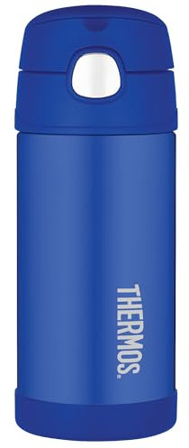 Thermos Récipient en Acier Inoxydable Paille Bouteille, 355 ML – Bleu