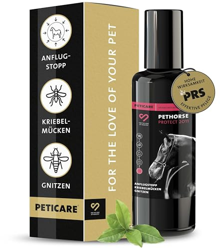 Peticare Cavallo Roll-On Anti Mosca Nera - Blocca Efficacemente, Difesa Contro Simulidi, Attivo Fino a 24 Ore, Prevenire Efficacemente Dermatite Estiva e Eczema - petAnimal Protect 2011