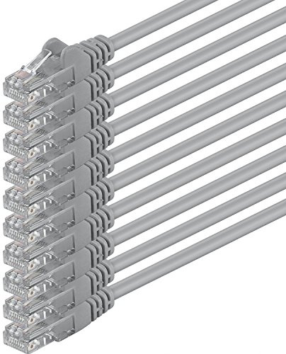 10x 1m Câble Réseau Cat6 Cat 6 - RJ45 Ethernet LAN DSL Routeur Modem - Gris