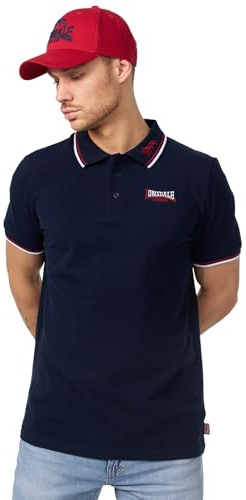 Lonsdale Herren kurzarm Polohemd Lion, Blau (Bleu/Rouge/Blanc), X-Large