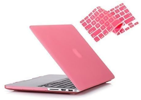 RUBAN Case For MacBook Retina Pro 15 inch A1398 (2015-2012) , Plastic Smooth Matte Hard Case Shell with TPU Keyboard Cover, Pink