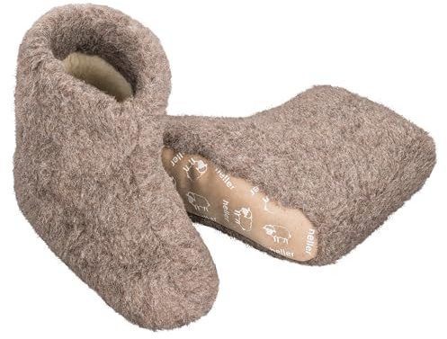 Hausschuhe aus 100% Schafwolle – Öko-Tex® Standard 100 – Made in Germany – Unisex Farbe: Braun