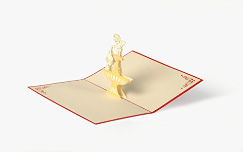 C09 Pop-up-Karte zur Taufe, Taufe, Geschenkgutschein, handgefertigt, Laserschnitt