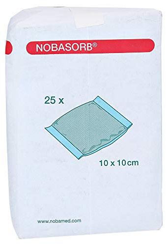 Nobasorb Lot de 25 compresses absorbantes stériles 10 x 10 cm