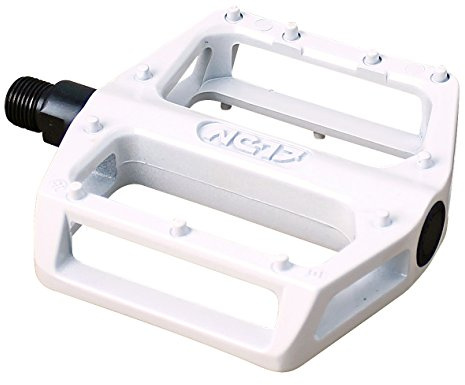 NC-17 Sudpin STD Zero Pro platåpedal/cykelpedaler MTB/mountainbike/BMX-pedal, aluminium, hållbar, superlätt, fasta stift vit vit vit