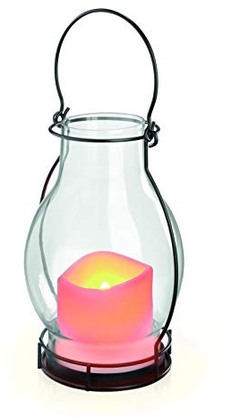 Esotec Solar Kerze Windlicht Deko Dream, Echtglas Solarleuchte, LED Tischlicht, Laterne, Flackerlicht Flamme, Dekoleuchte, hängend stehend, IP44, draußen, außen, wetterfest 102081