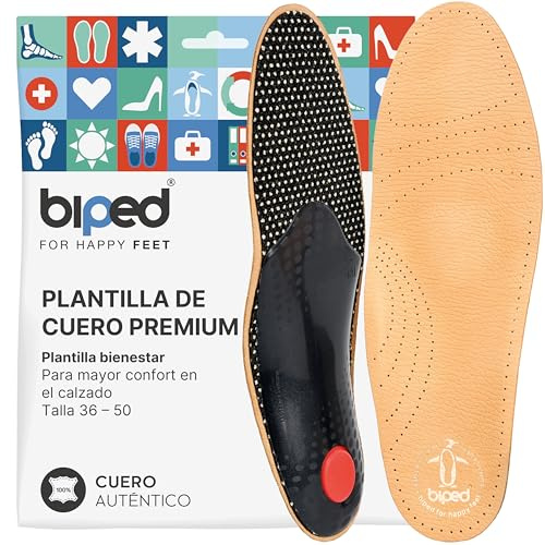 biped Premium Fußbett aus echtem Leder – Orthopädische Einlegesohlen mit Fußgewölbestütze, Pelotte & Fersenpolster – Wellness Schuheinlagen ideal bei Fußbeschwerden z1706(43)