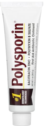 Polysporin First Aid Topical Antibiotic Skin Ointment With Bacitracin Zinc & Polymyxin B Sulfate, For Infection Protection & Wound Care, Neomycin-Free, Travel Size, 1 oz