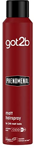 got2b Phenomenal Matt Hairspray 200 ml, Dramatic Hold, 24h Powerful Matt Looks in Seconds, Matt Style with a Powerful Fragrance, Hairspray got2b, Vegan Formula