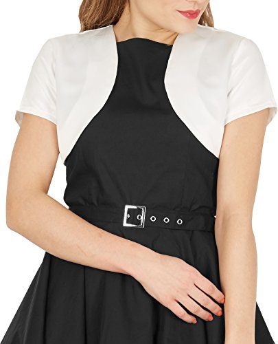 BlackButterfly Satinbolero Dam Kortärmad | Öppen fram, Utan knäppning, Dras på, Kort modell, Rund halsringning, Storlek XS-5XL, Bröllop & fest
