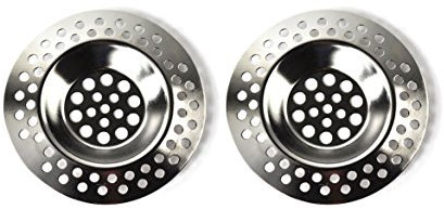 all-around24 2 Stück Ausgussfilter Abflusssieb Siebe Spülbeckensieb Waschbecken Abfluss Filter Edelstahl Küchensieb