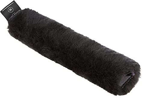 WERNER CHRIST nosgrimsskydd av lammskinn - hästnosskydd för grimma, träns, huvudstycke, träns av äkta fårskinn, en storlek (28 cm), päls i svart, brun, beige, antracit (grå)