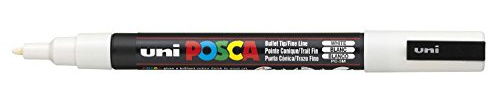 Uni-Ball Uni Posca Poster Marker PC-3M 0,9-1,3mm Vit (White, 52) 1/fp