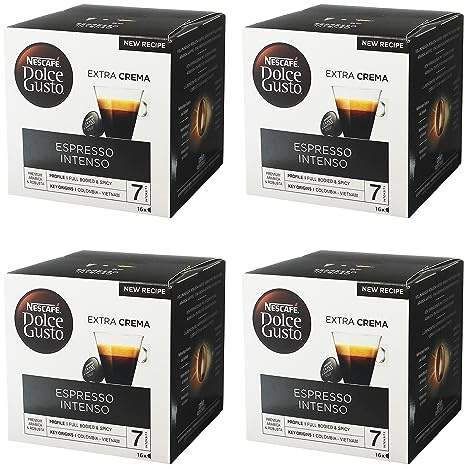 Nescafé Dolce Gusto Espresso Intenso, Paquete de 4, 4 x 16 Cápsulas