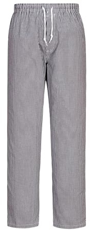 Bromley Chef Pantalon Taille élastique 100% coton alimentaire Restauration de travail, Black Check, M