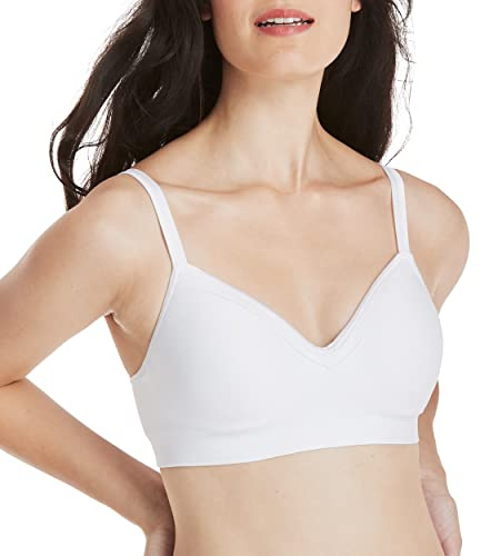 Hanes Women's Wireless Seamless Full-Coverage Convertible T-Shirt Bra with Moisture-Wicking