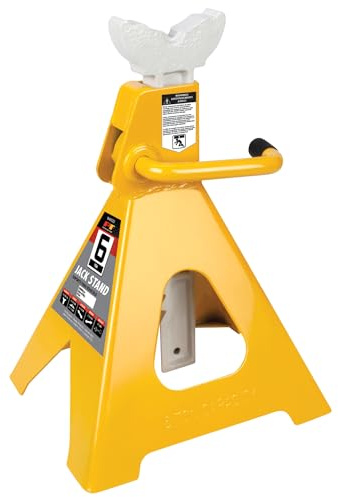 Performance Tool W41023 Ratchet Style Jack Stand Set for Lifting Vehicles During Maintenance, Yellow, 6-Ton
