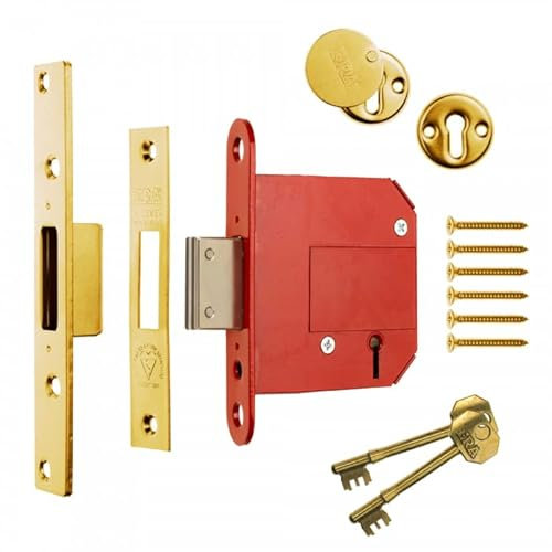 ERA Fortress 261-31A, 2.5-inch/ 64mm 5 Lever Maximum Security Mortice Deadlock - Brass Effect