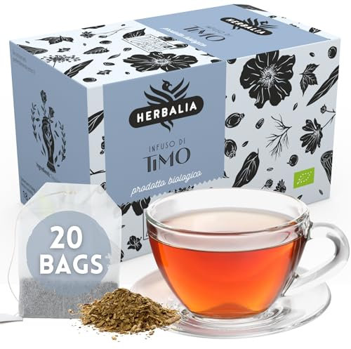 HERBALIA - Infuso di Timo, Confezione da 20 Filtri Senza Punti Metallici, Timo