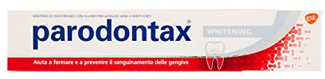 Parodontax Dentifricio Whitening, Effetto Sbiancante*, per Gengive Sane e denti Forti, Uso Quotidiano, Gusto migliorato, 75ml